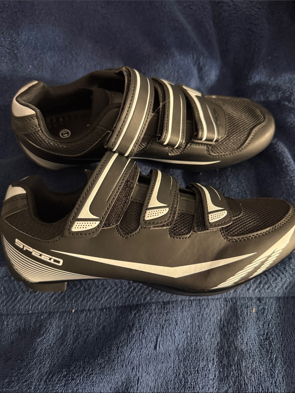 Women's Black and Silver Athletic Shoes with Hook-and-Loop Straps